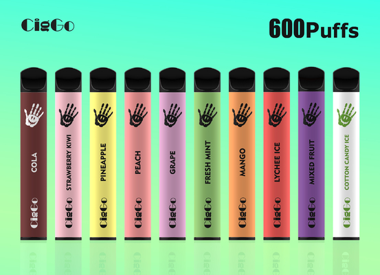 10 Flavors 2ml CBD Pen Vape 600 Puffs Vape 400mAh Battery E Shisha